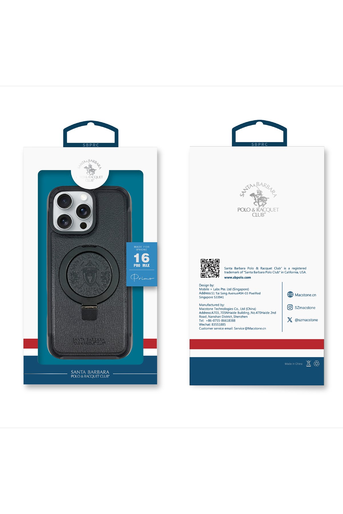 Santa Barbara Polo Racquet Club iPhone 16 Abner İçi Süet Nakış Desenli Kartvizitli Kılıf - Lacivert