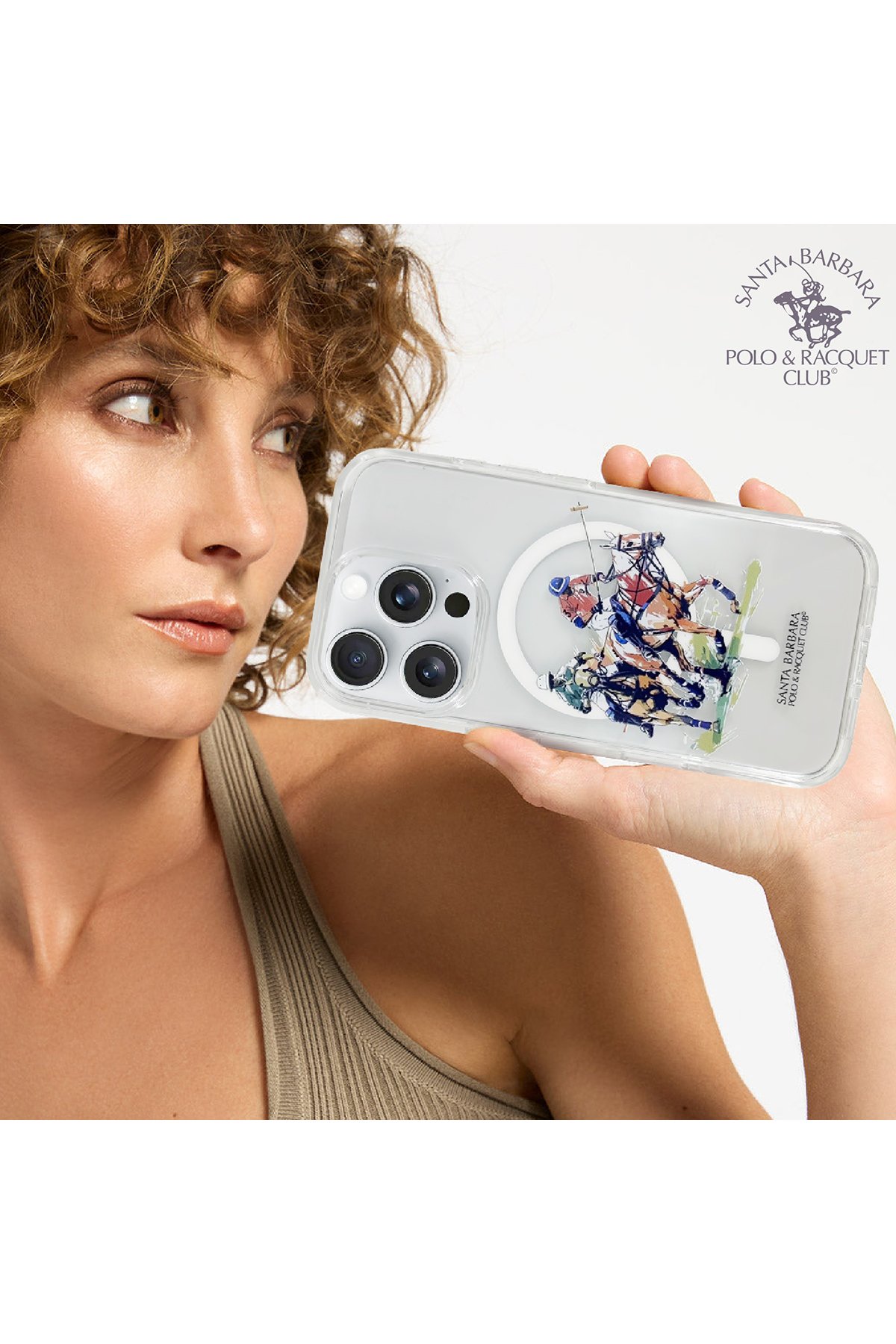 Santa Barbara Polo Racquet Club iPhone 16 Knight Deri Kapak - Titan Gri