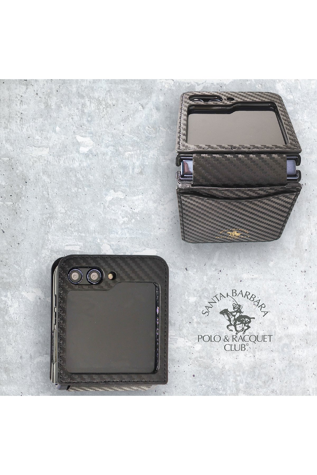 Santa Barbara Polo Racquet Club Samsung Galaxy Z Flip 5 Ravel Deri Kapak - Siyah
