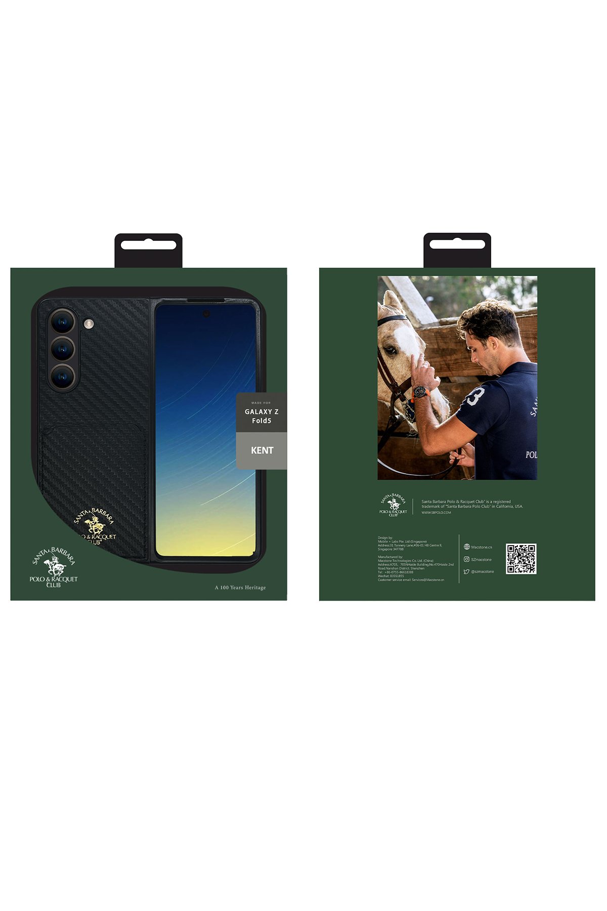 Santa Barbara Polo Racquet Club Samsung Galaxy Z Fold 5 Hazel Karbon Kapak - Siyah