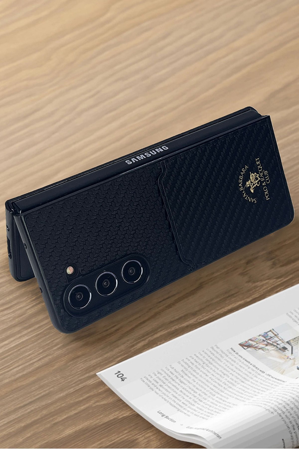 Santa Barbara Polo Racquet Club Samsung Galaxy Z Fold 5 Hazel Karbon Kapak - Siyah