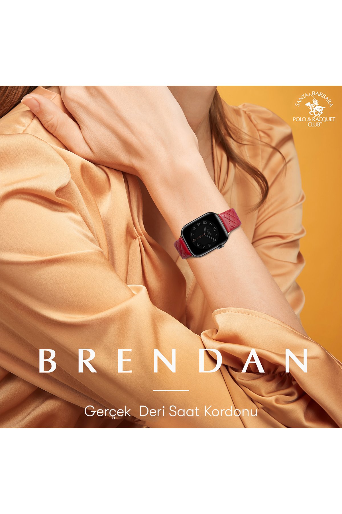 Santa Barbara Polo Racquet Club Watch 42mm Brendan Deri Kordon - Kırmızı
