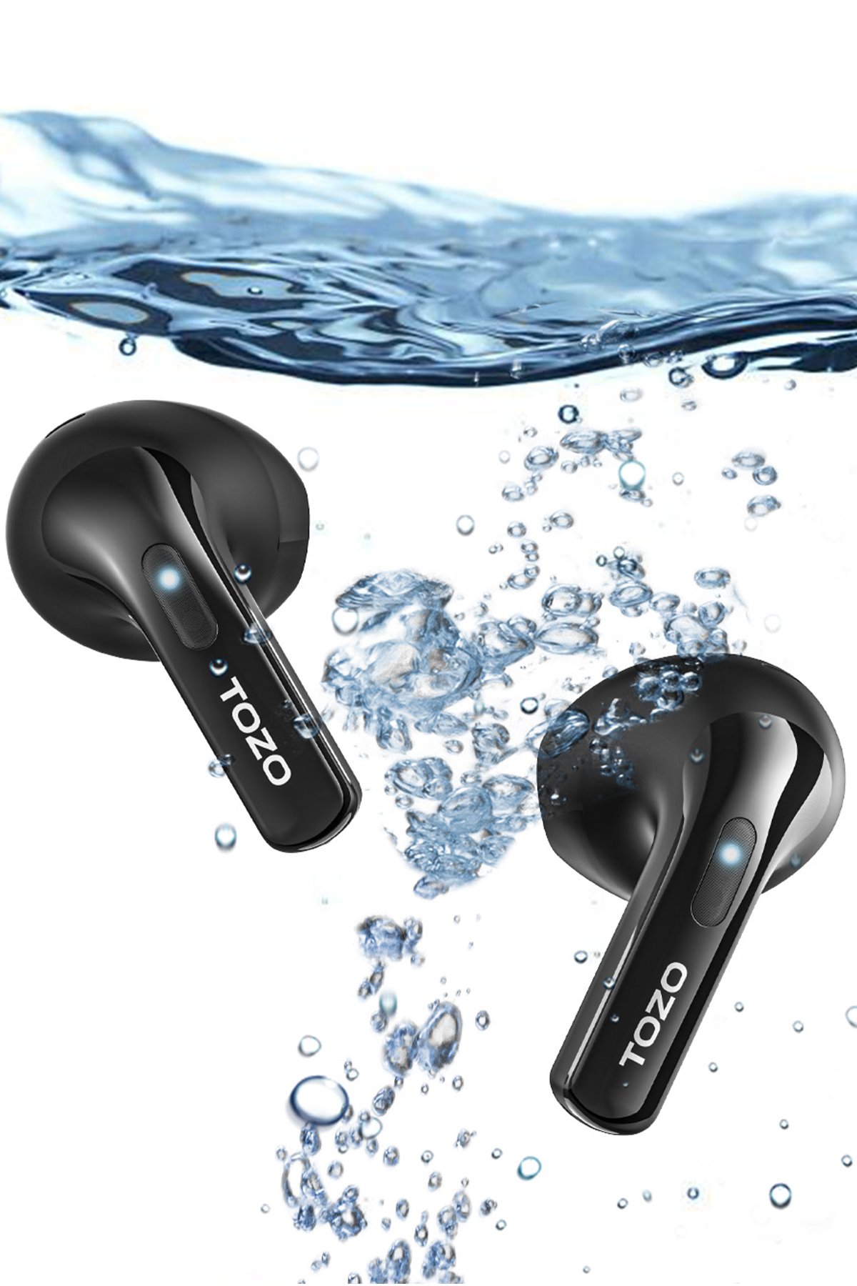 Tozo T10S Çağrı Gürültü Engelleyici Özellikli Ultra Hafif IPX8 Su Geçirmez Bluetooth 5.2 Kablosuz Airpods Kulaklık - Siyah