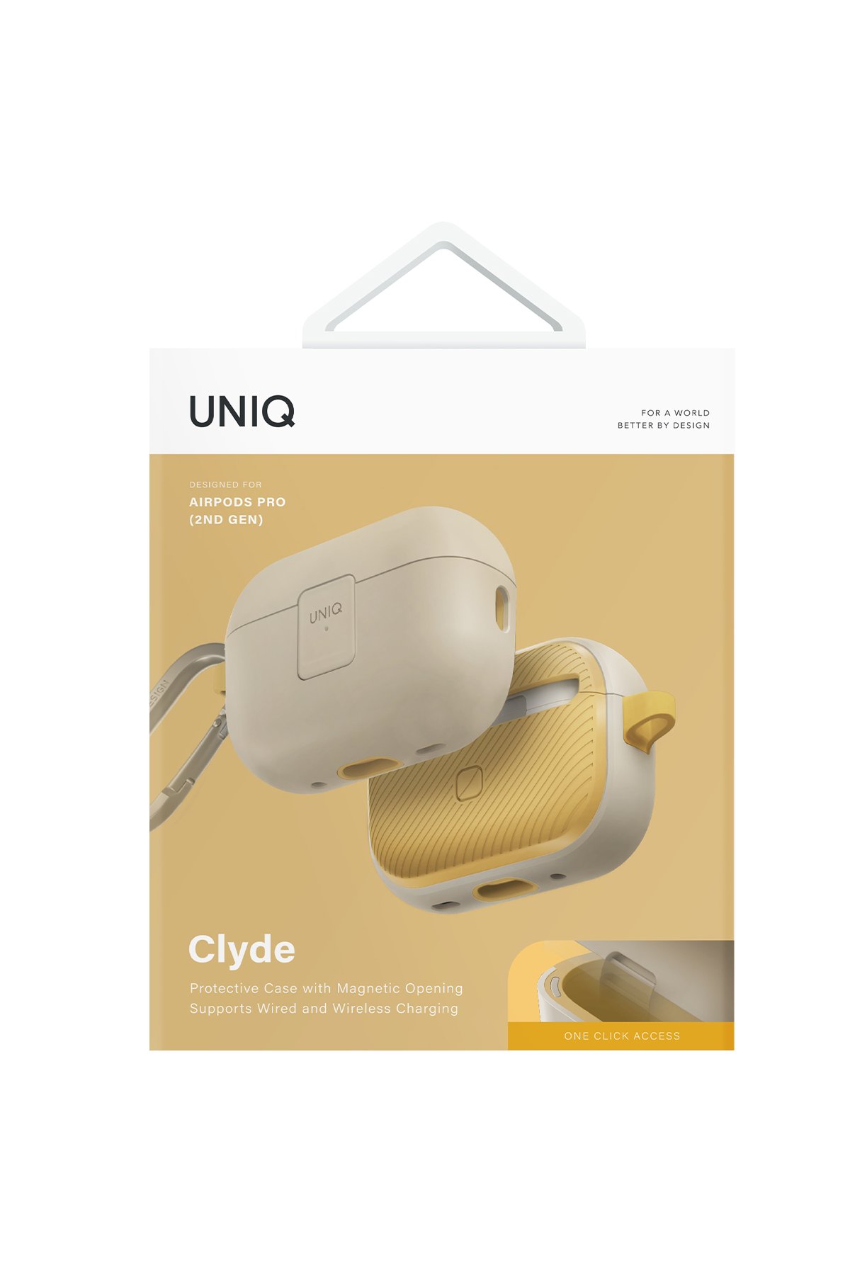 Uniq Airpods Pro 2 (2.nesil) Lyden DS Deri Kılıf - Bej