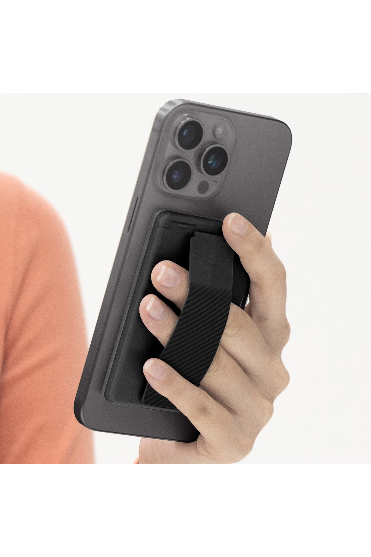 Uniq Mondo Manyetik 360 Dönen Hava Menfezli Yapışkanlı Araç Tutucu - Siyah