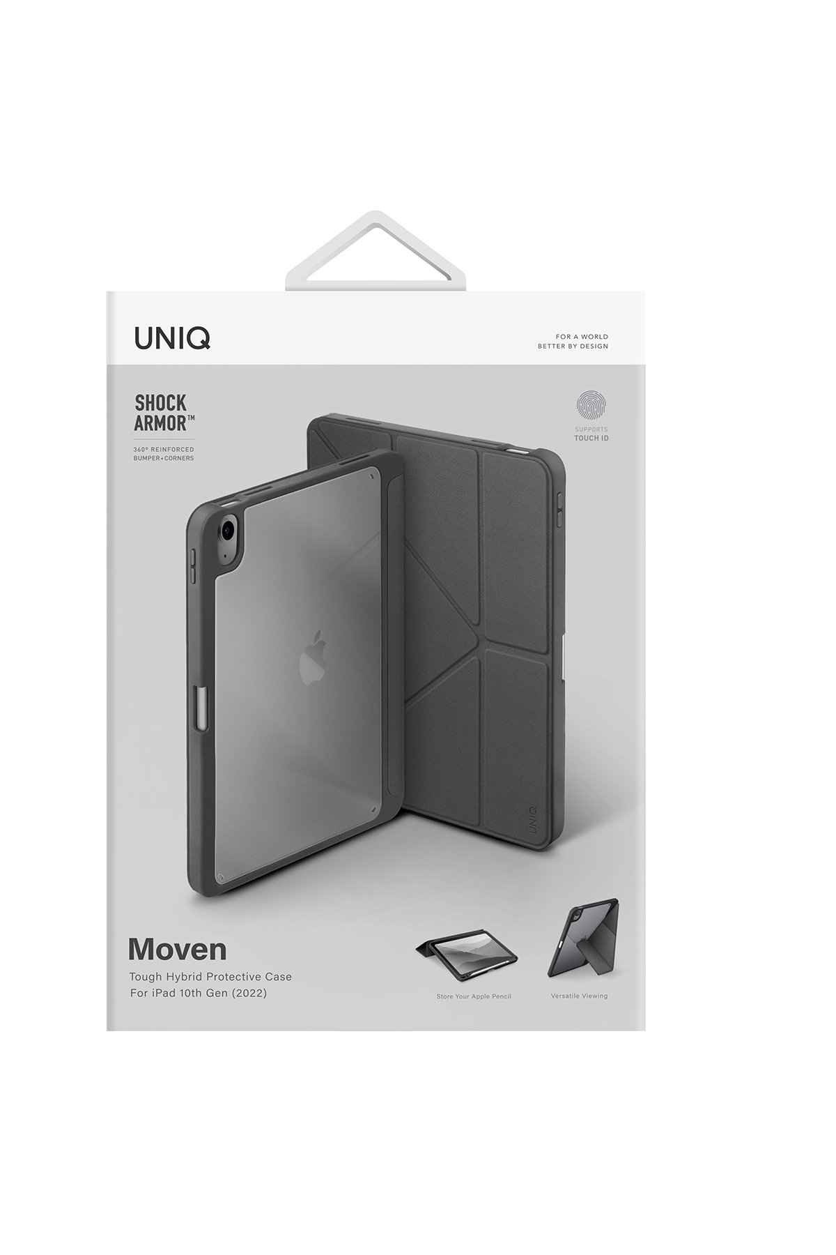 Uniq iPad 2022 10.9 (10.nesil) Camden Katlanabilir Tablet Kapak - Gri