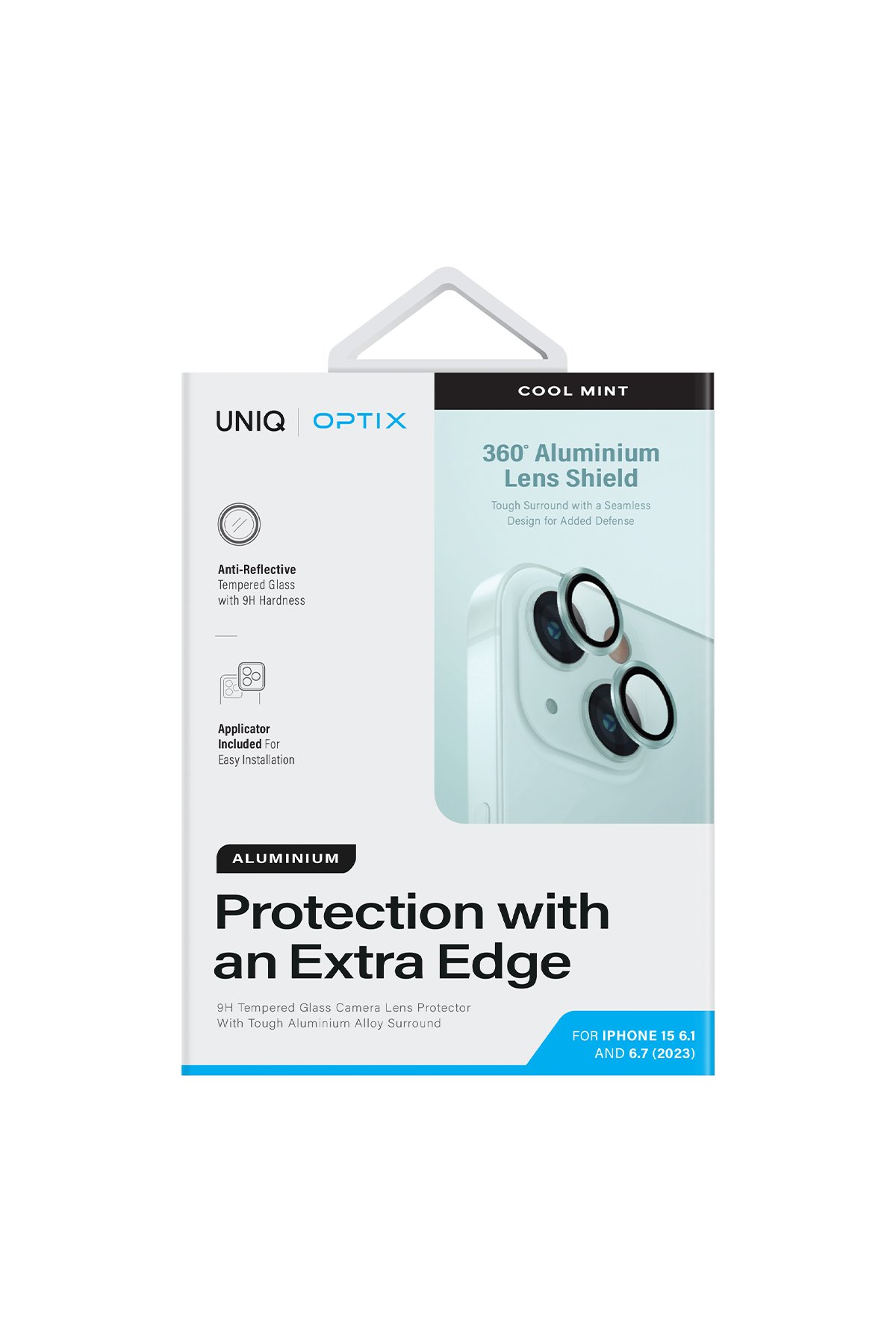 Uniq iPhone 15 Optix Alüminyum Kamera Lens Koruyucu - Gökkuşağı