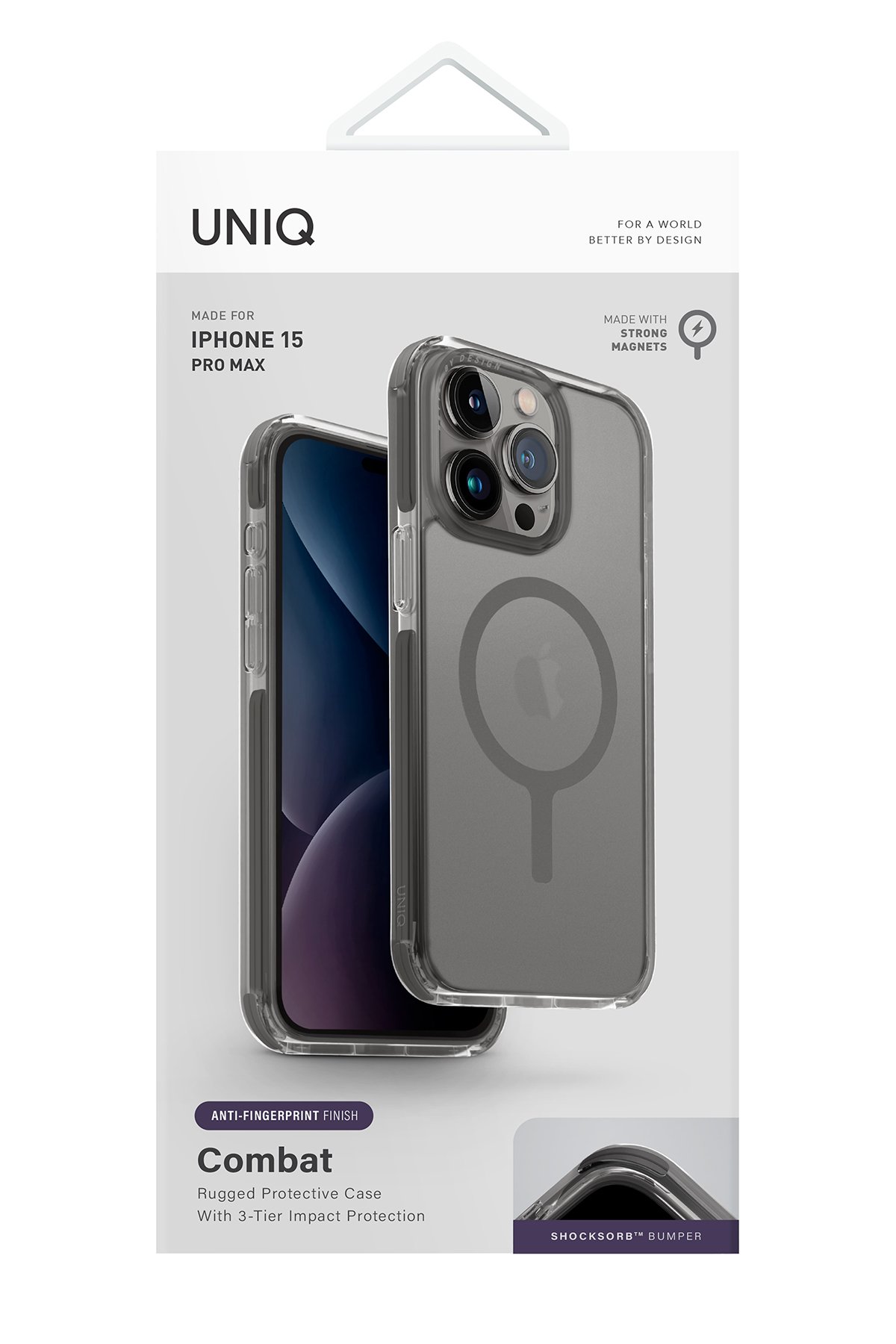 Uniq iPhone 15 Pro Max Lino Hue Magsafe Kapak - Gri