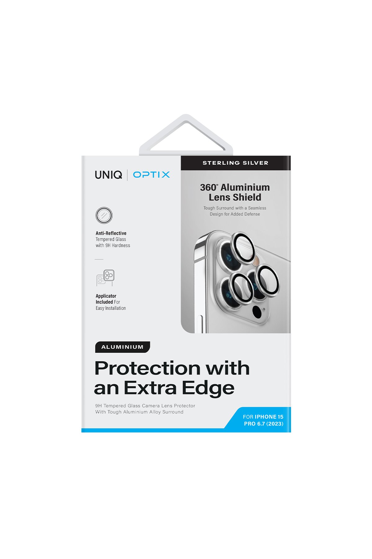 Uniq iPhone 15 Pro Max Optix Vision Care Cam Ekran Koruyucu - Siyah