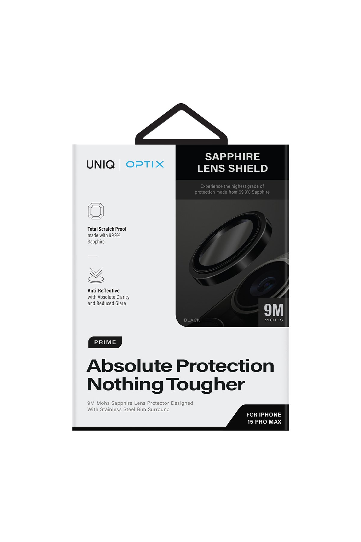 Uniq iPhone 15 Pro Max Optix Çelik Çerçeveli Sapphire Kamera Lens Koruyucu - Lacivert