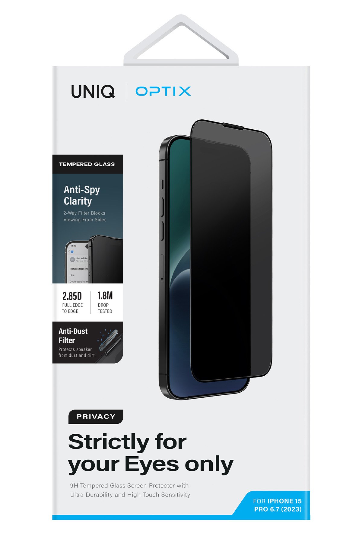 Uniq iPhone 15 Pro Max Optix Çelik Çerçeveli Sapphire Kamera Lens Koruyucu - Siyah