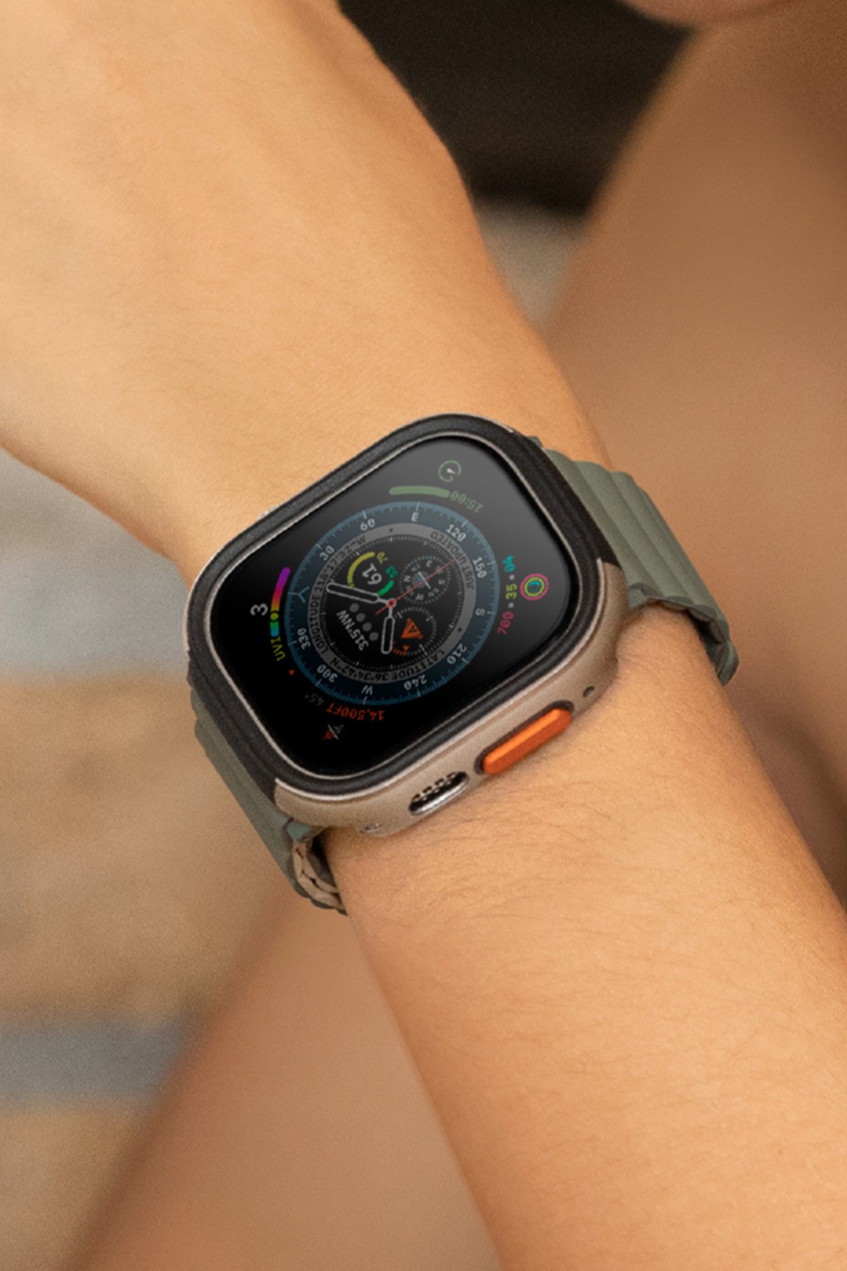 Uniq Watch 41mm Revix Reversible Manyetik Kordon - Yeşil-Bej