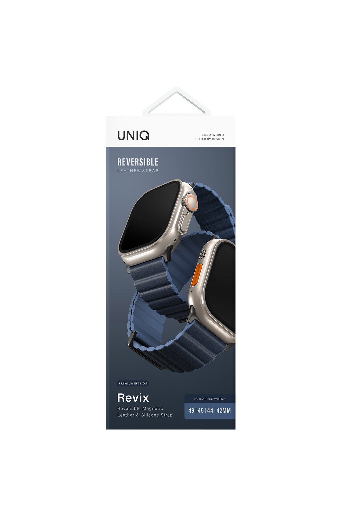 Uniq Watch 44mm Revix Premium Reversible Manyetik Kordon - Siyah-Gri