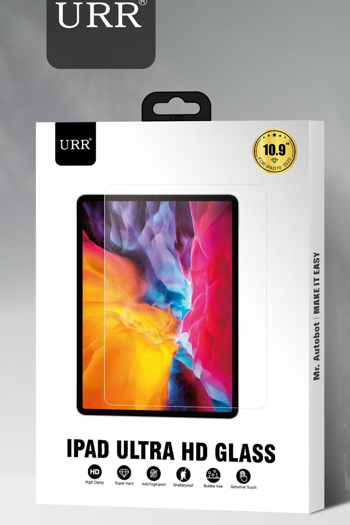 URR iPad Pro 12.9 (2020) Ultra HD Tablet Cam Ekran Koruyucu - Siyah