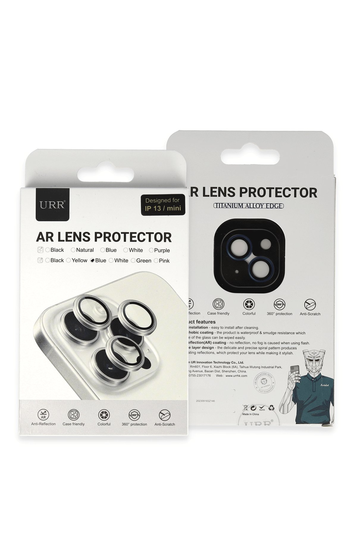 URR iPhone 13 Mini Titanium Alloy Kamera Lens Koruyucu - Kırmızı