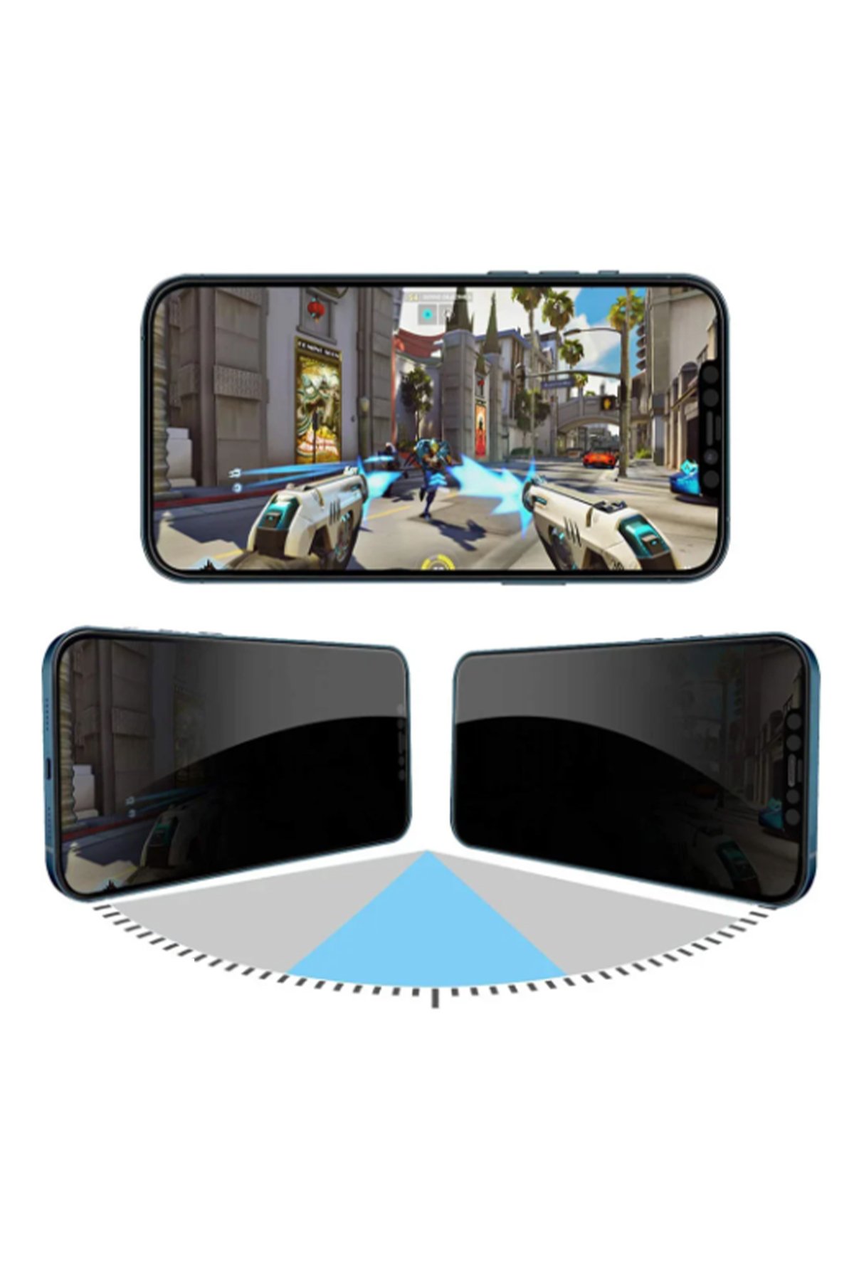 URR iPhone 13 Pro Fan Series HD Privacy Antistatik Cam Ekran Koruyucu 10 Adet - Siyah