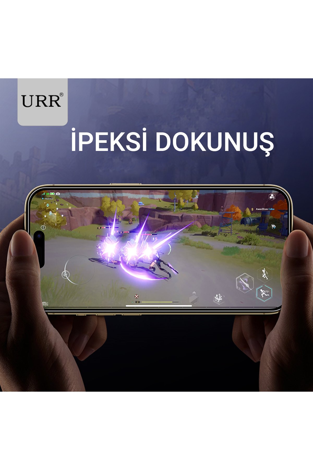 URR iPhone 14 Pro Max Titanium Alloy Kamera Lens Koruyucu - Gold