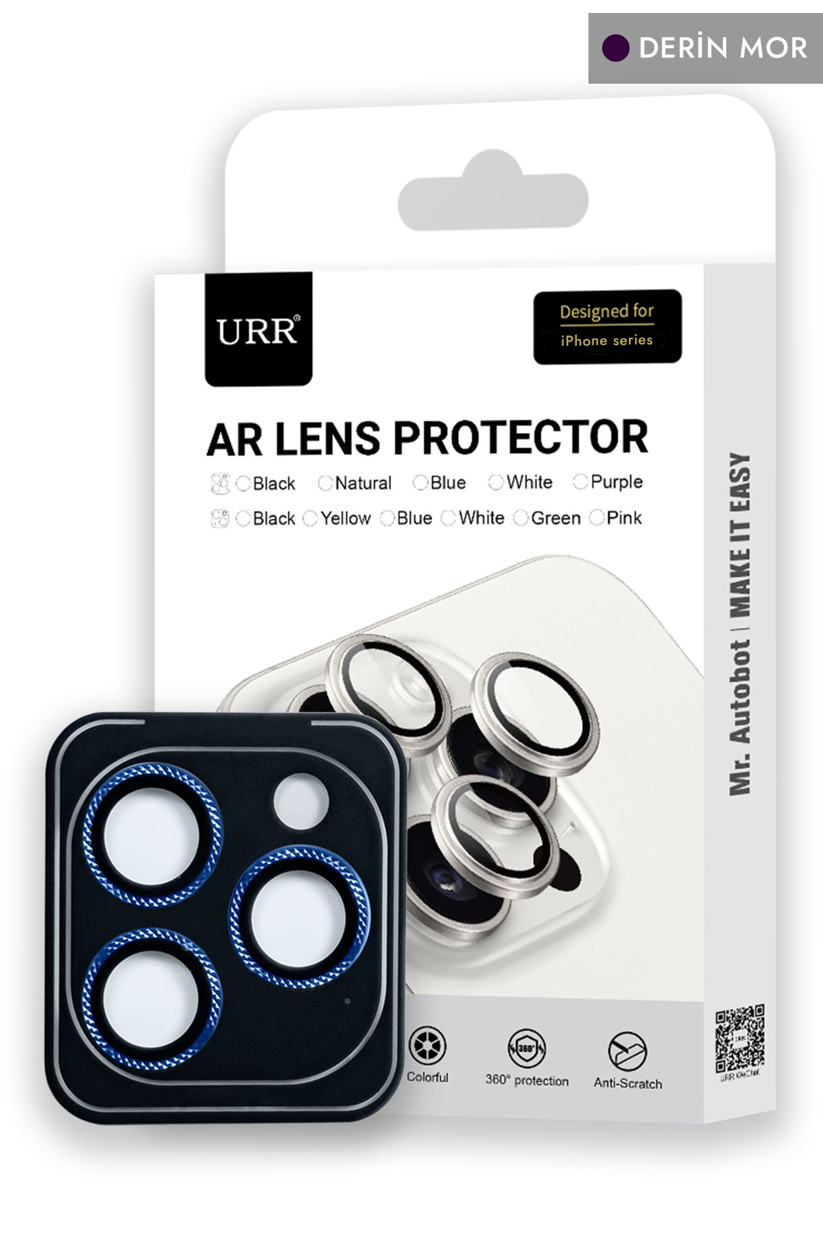 URR iPhone 14 Pro Max Matte Privacy Cam Ekran Koruyucu - Siyah