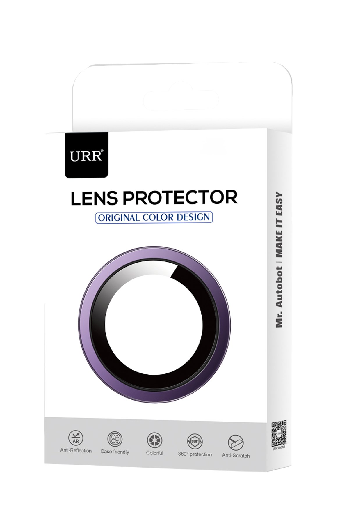 URR iPhone 14 Pro Max Titanium Alloy Kamera Lens Koruyucu - Gümüş