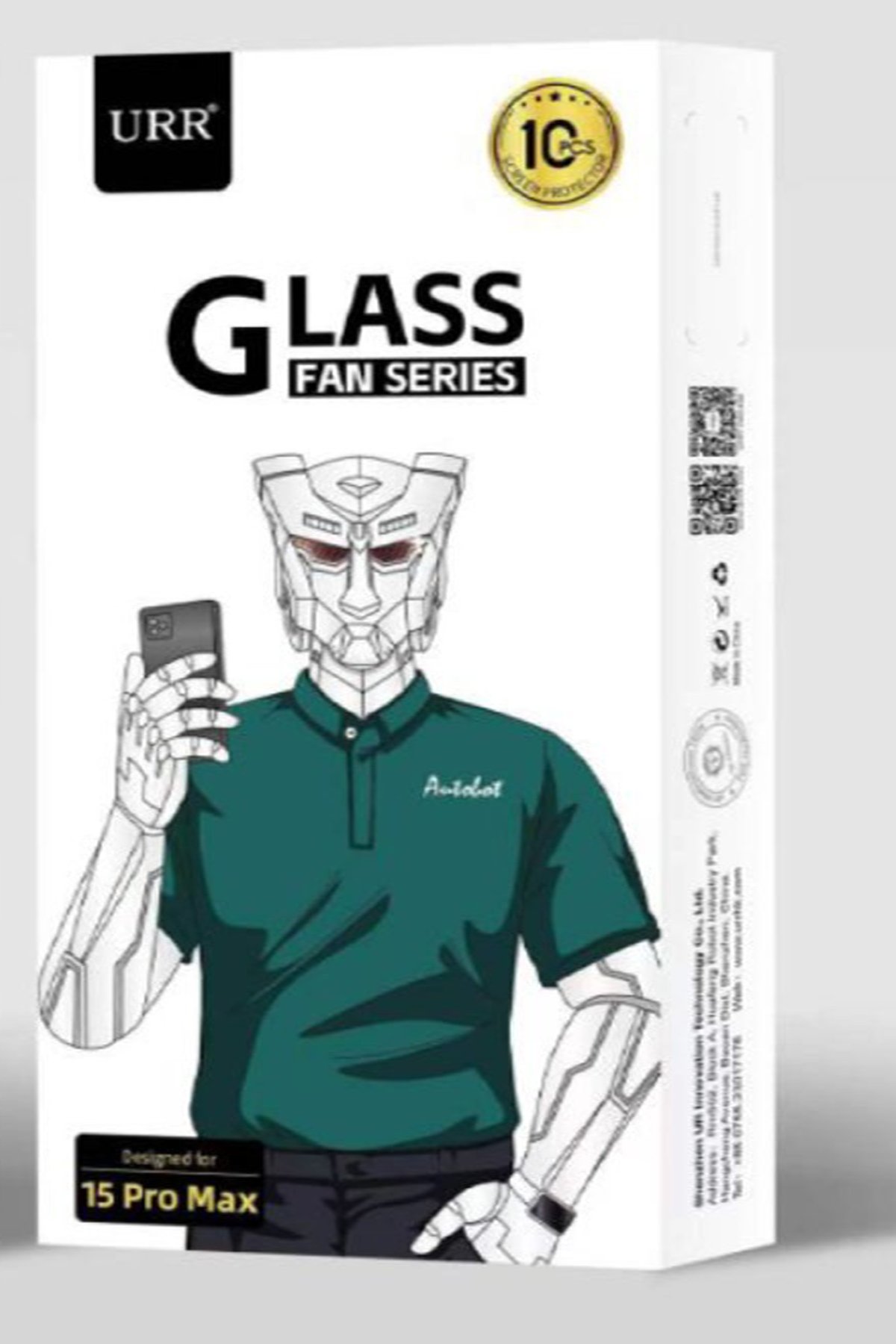 URR iPhone 15 3D Curved Edge HD Cam Ekran Koruyucu - Siyah