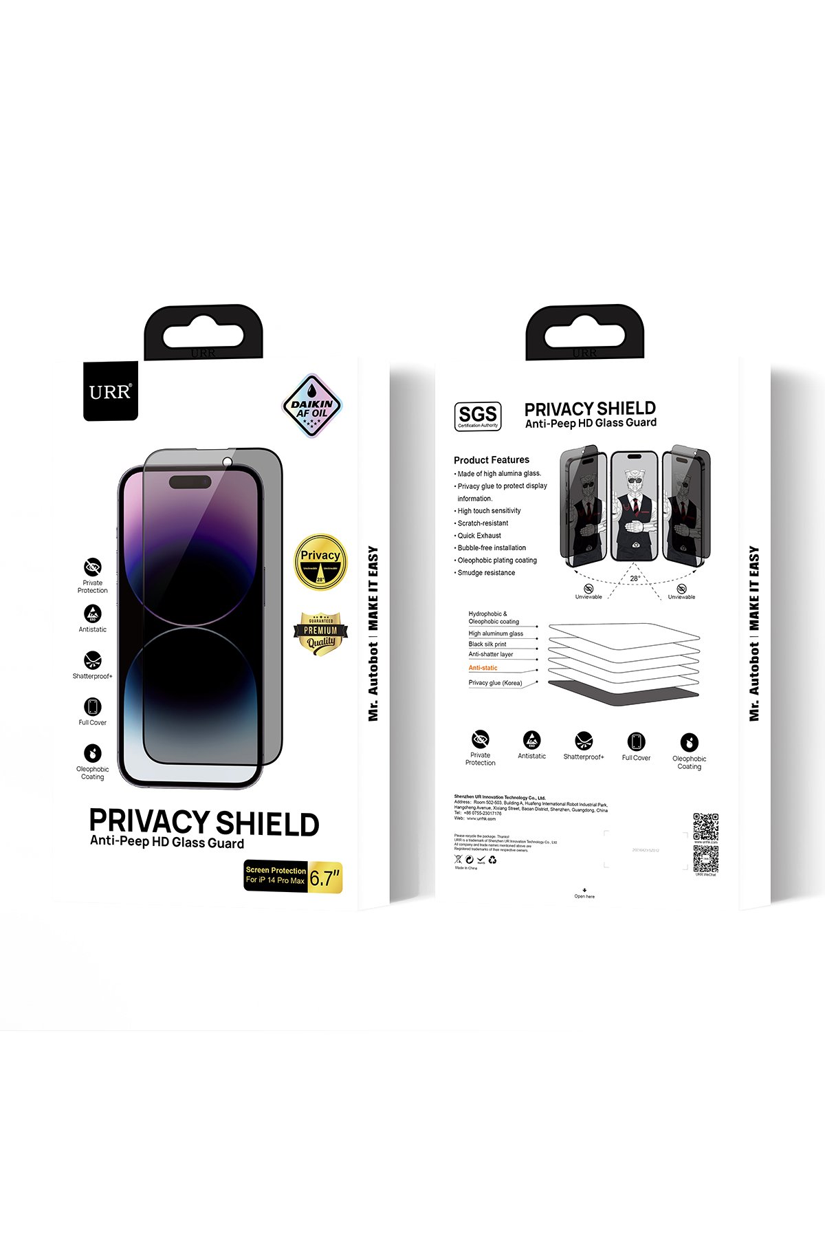 URR iPhone 15 Pro Sapphire PVDSS Kamera Lens Koruyucu - Siyah