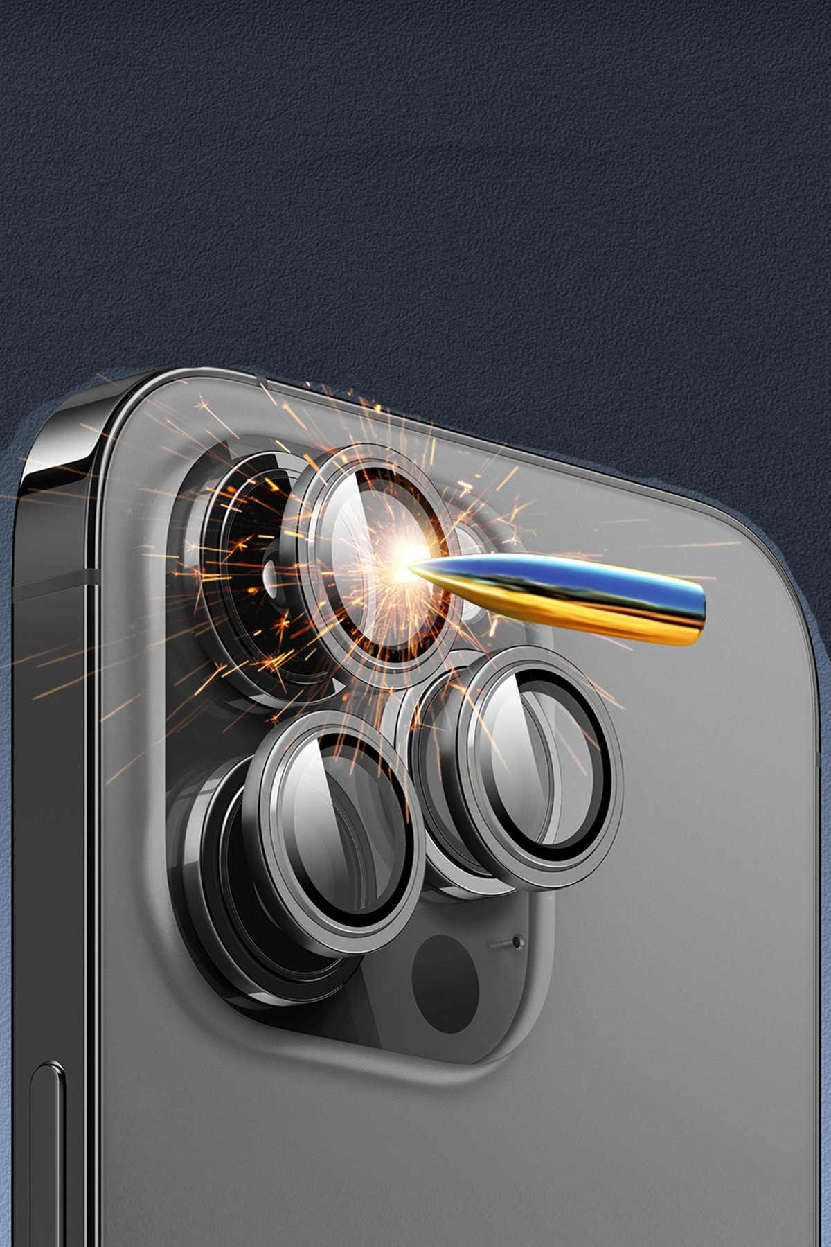 URR iPhone 14 Pro Max Crystal Clear Magsafe 3in1 Ekran Koruyucu ve Kamera Lens Set - Şeffaf