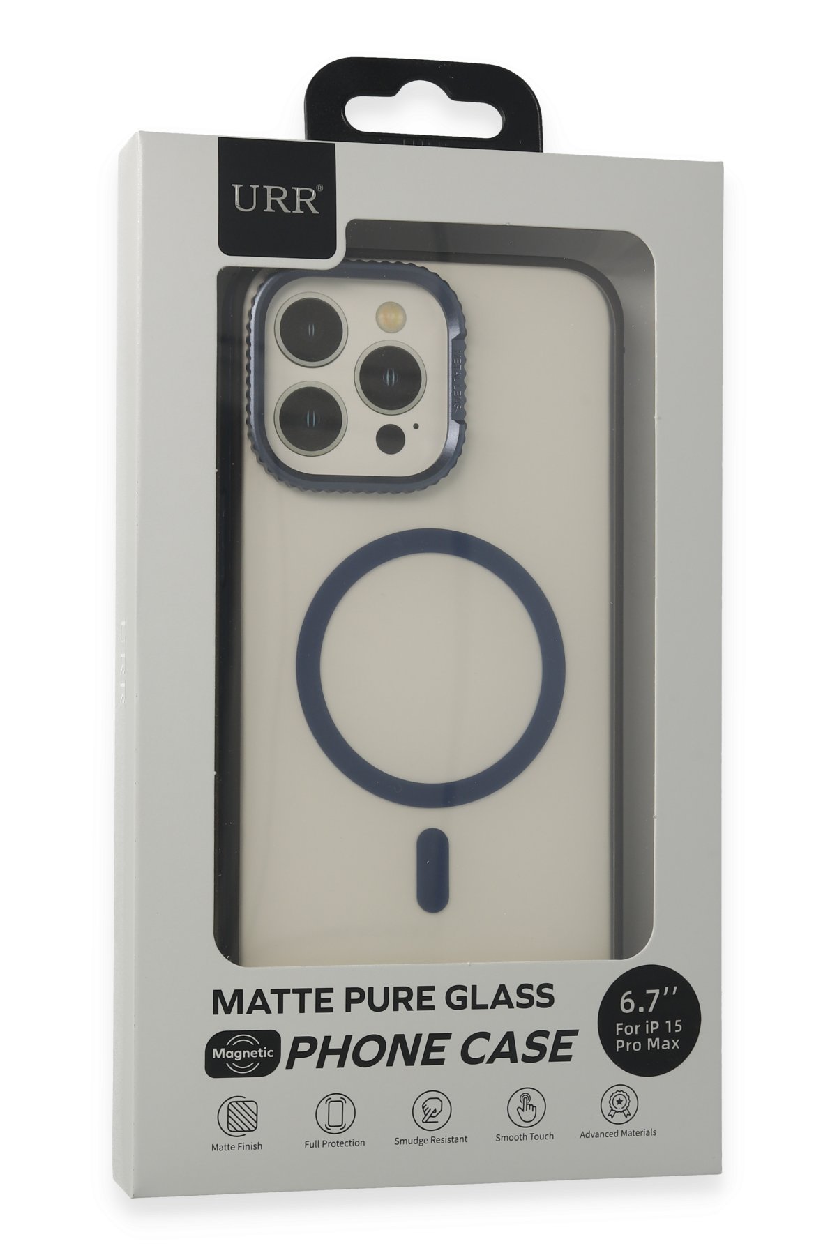 URR iPhone 15 Pro Max HD Privacy Cam Ekran Koruyucu - Siyah
