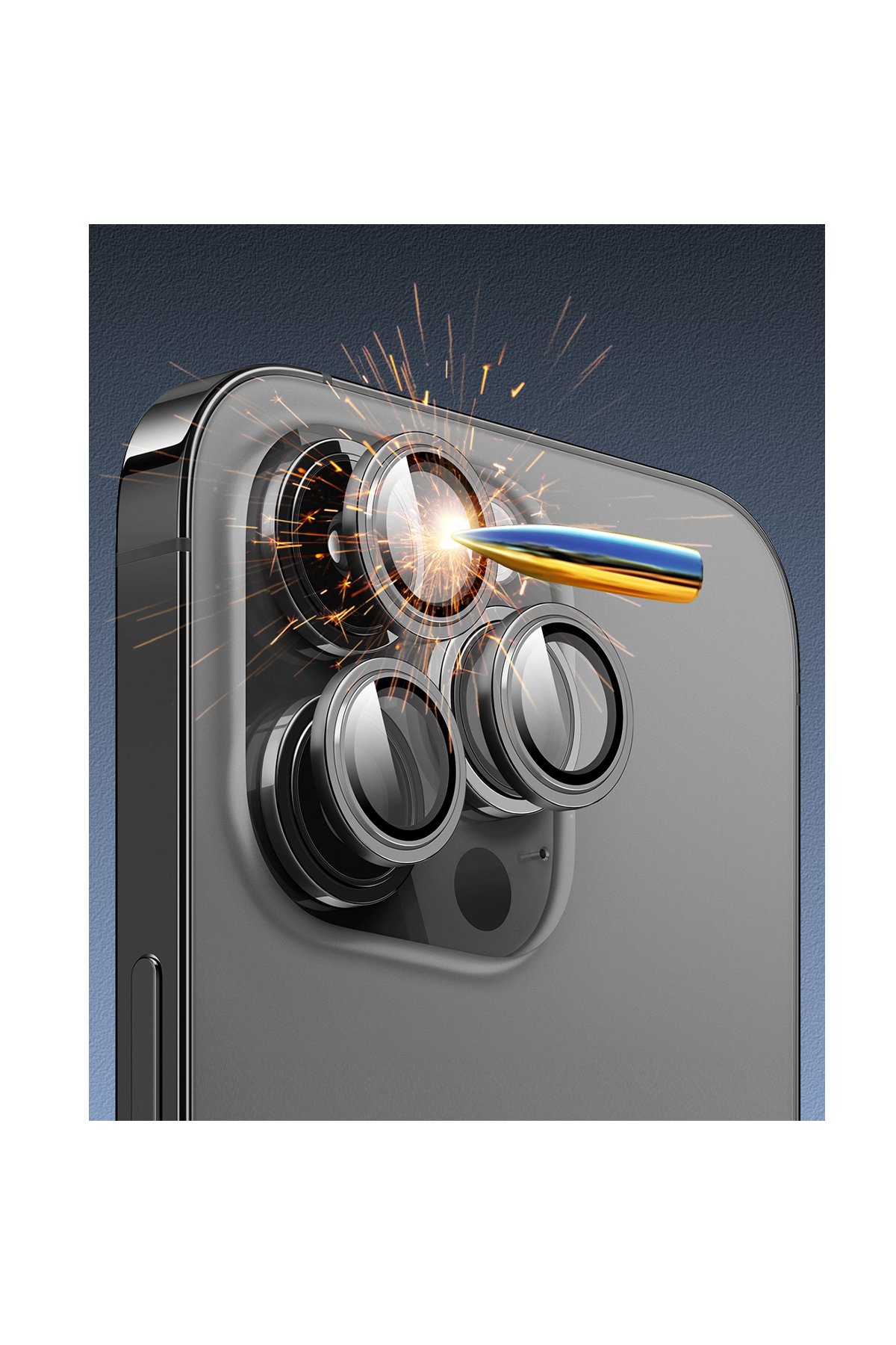 URR iPhone 16 Plus 3D PVD Dioxide Kamera Lens Koruyucu - Siyah