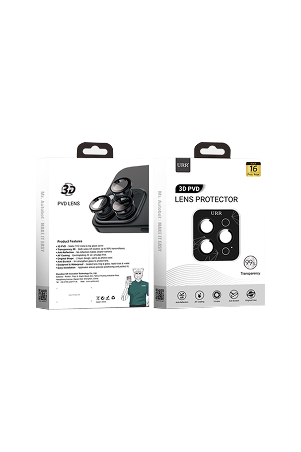 URR iPhone 16 Pro Sapphire PVDSS Kamera Lens Koruyucu - Gümüş