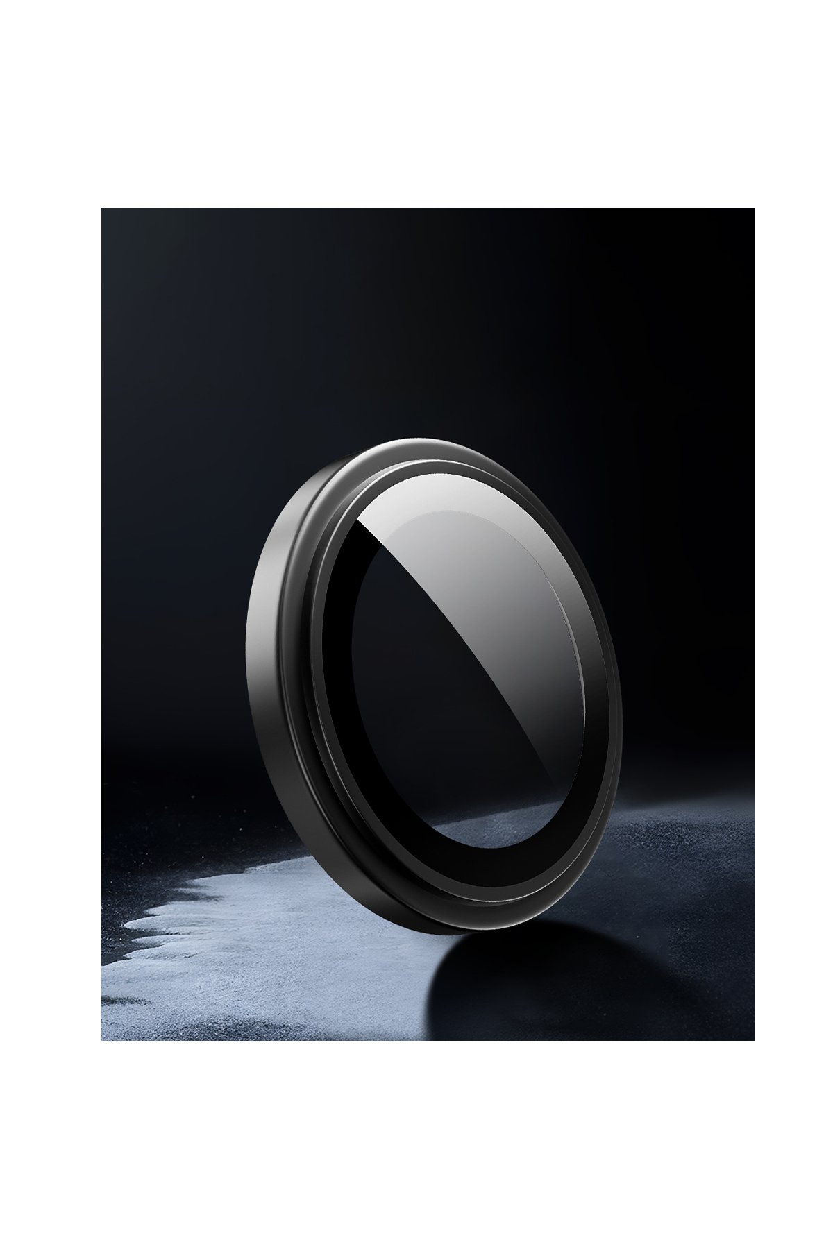 URR iPhone 16 Pro Sapphire PVDSS Kamera Lens Koruyucu - Siyah