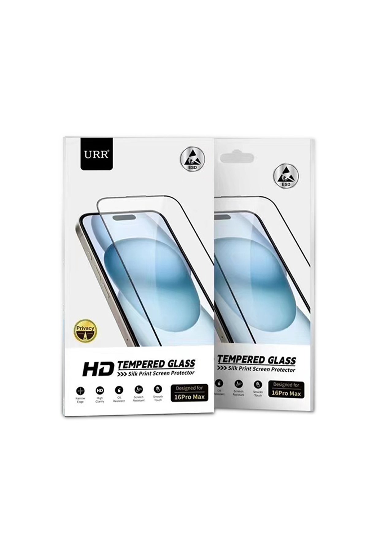 URR iPhone 16 Pro Max 2.5D Antidust HD Cam Ekran Koruyucu - Siyah