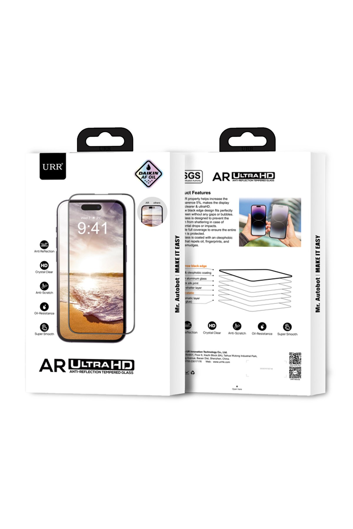 URR iPhone 16 Pro Max 2.5D Antidust HD Cam Ekran Koruyucu - Siyah