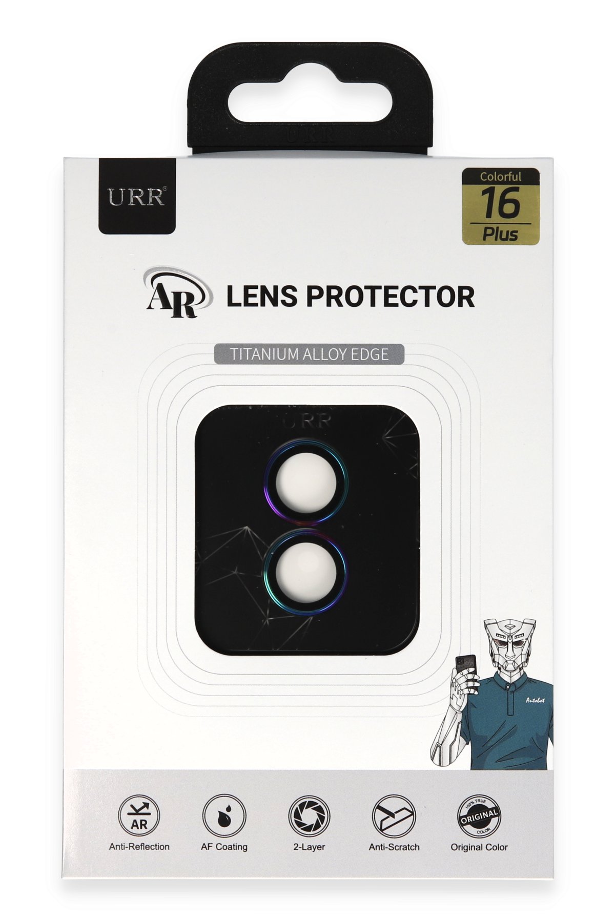 URR iPhone 16 Titanium Alloy Kamera Lens Koruyucu - Pembe