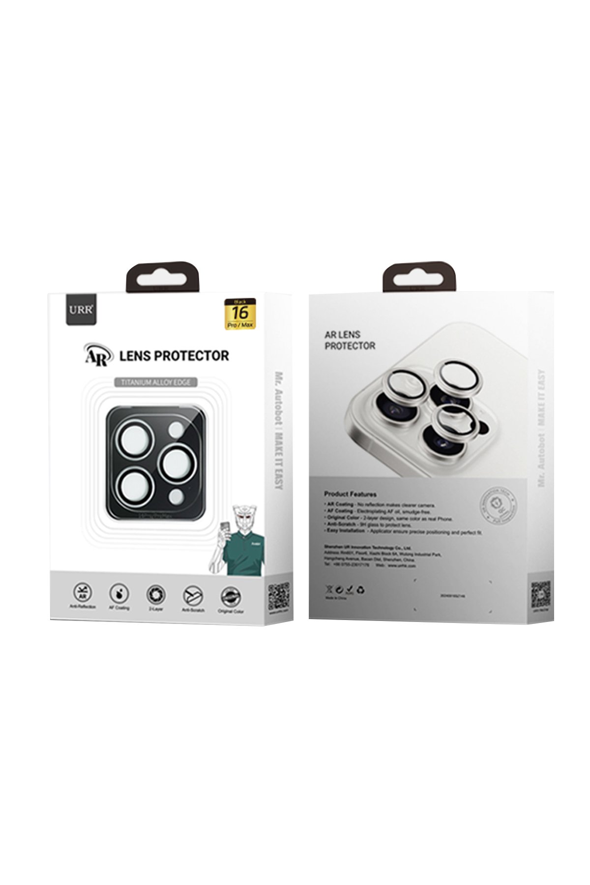 URR iPhone 16 Titanium Alloy Kamera Lens Koruyucu - Pembe