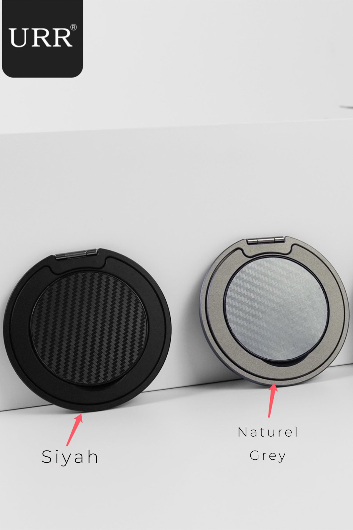 URR Dahili Type-C Kablolu Dijital Göstergeli 10.000 mAh Kablosuz Şarj Magsafe Powerbank - Natural Grey