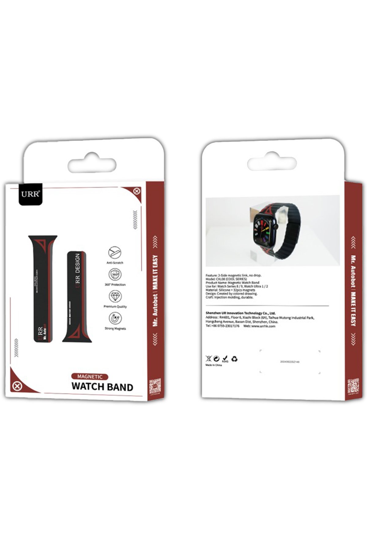 URR Watch 46mm Camlı Kasa Ekran Koruyucu - Siyah