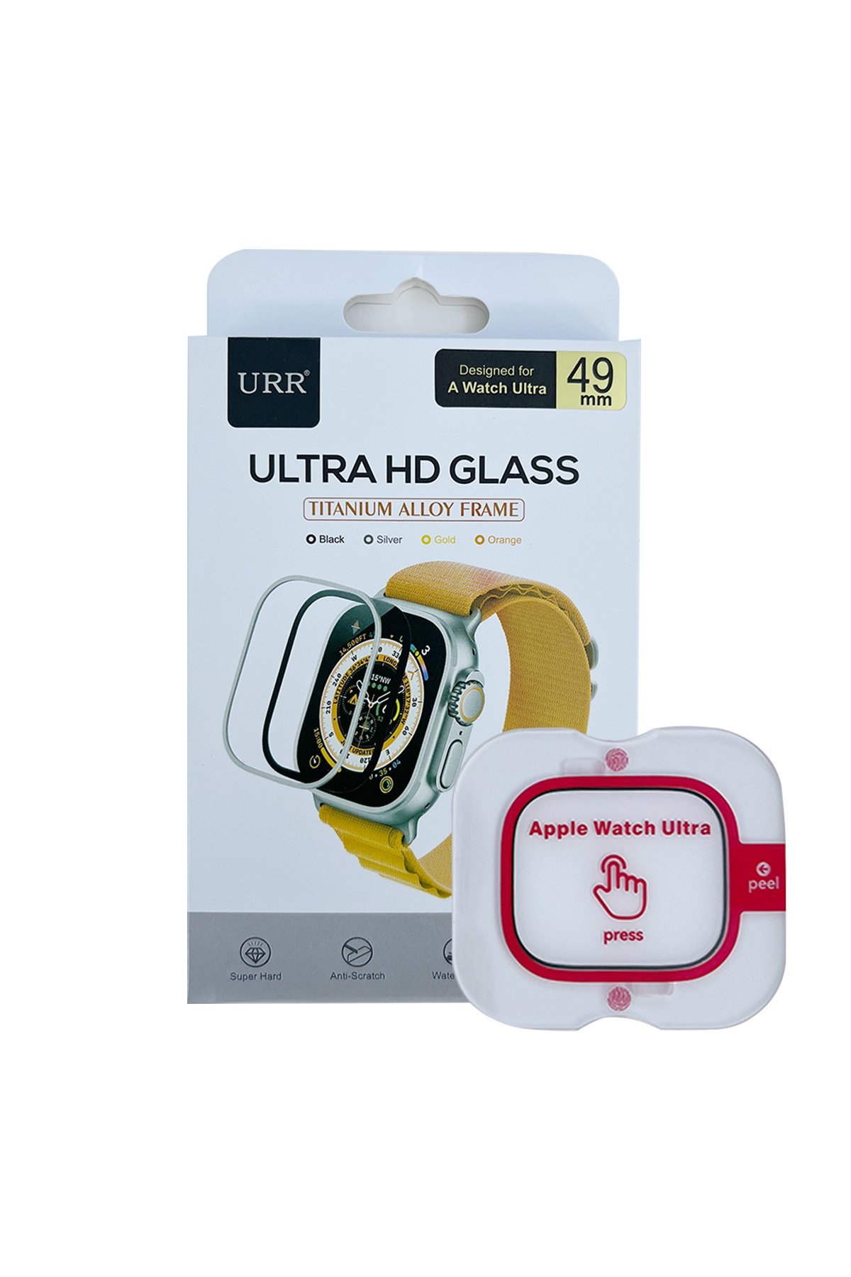 URR Watch Ultra 2 49mm Camlı Kasa Ekran Koruyucu - Siyah