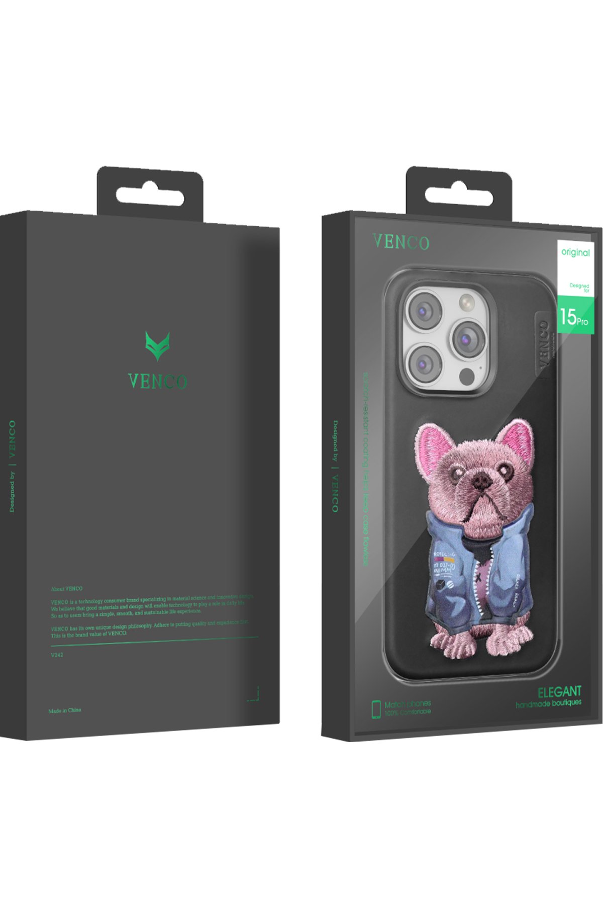 Venco iPhone 14 Pro Max Perma Desenli Kapak - Kahverengi