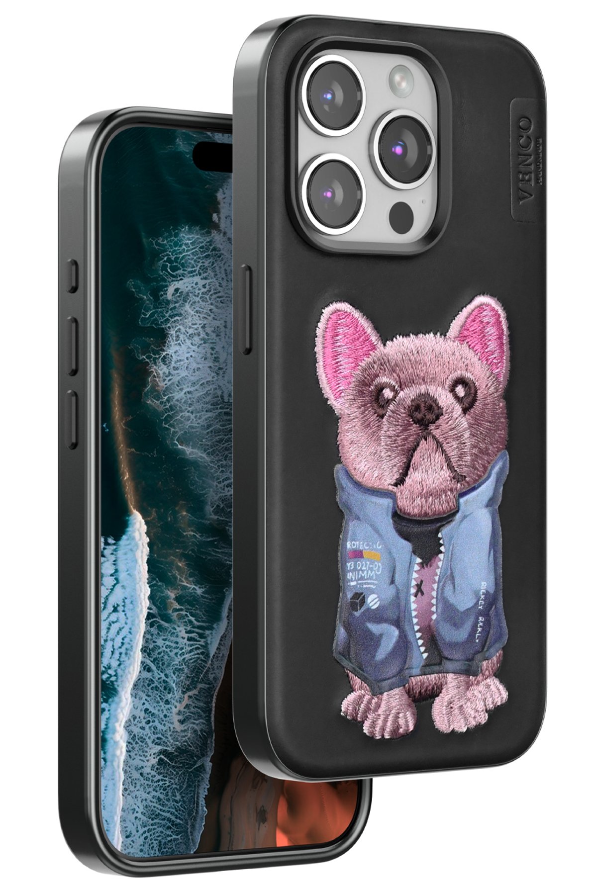 Venco iPhone 14 Pro Max Cute Desenli Kapak - Koyu Kahve