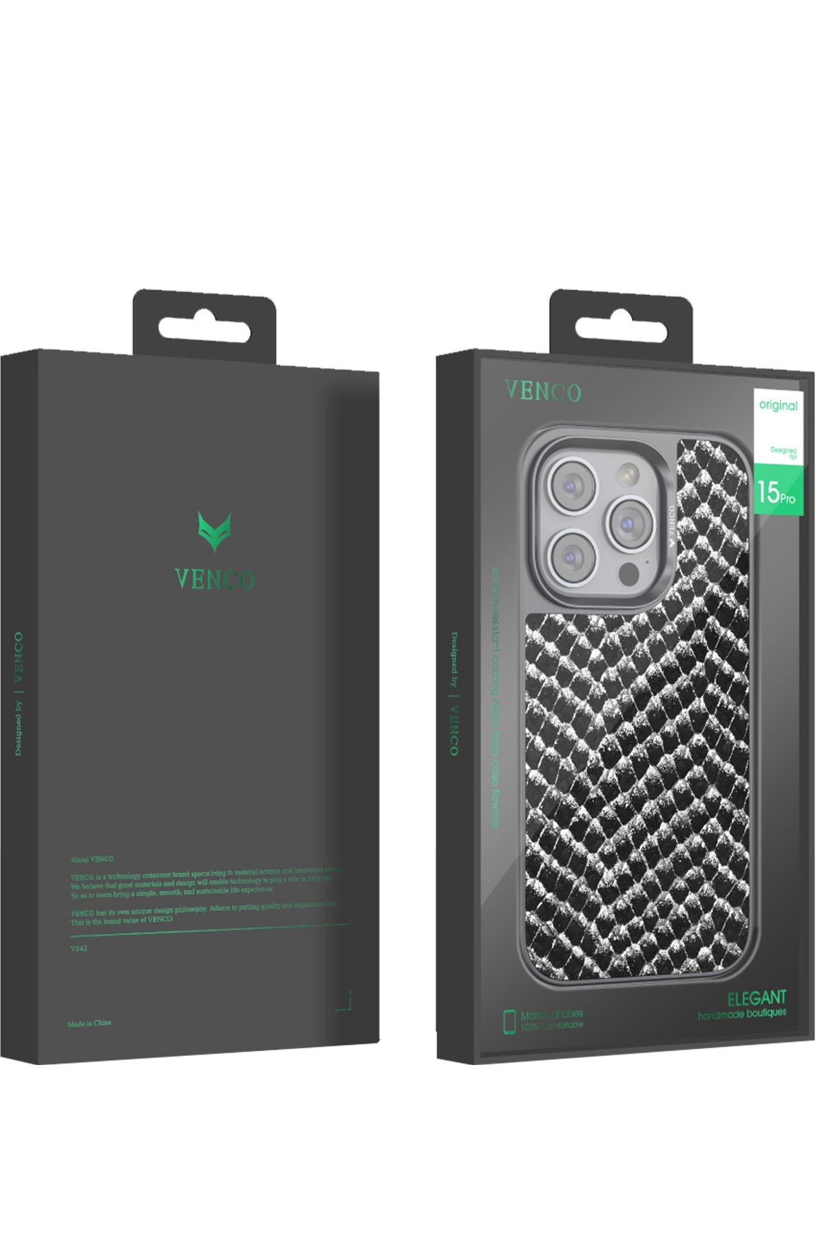 Venco iPhone 14 Pro Wave Kapak - Koyu Kahve