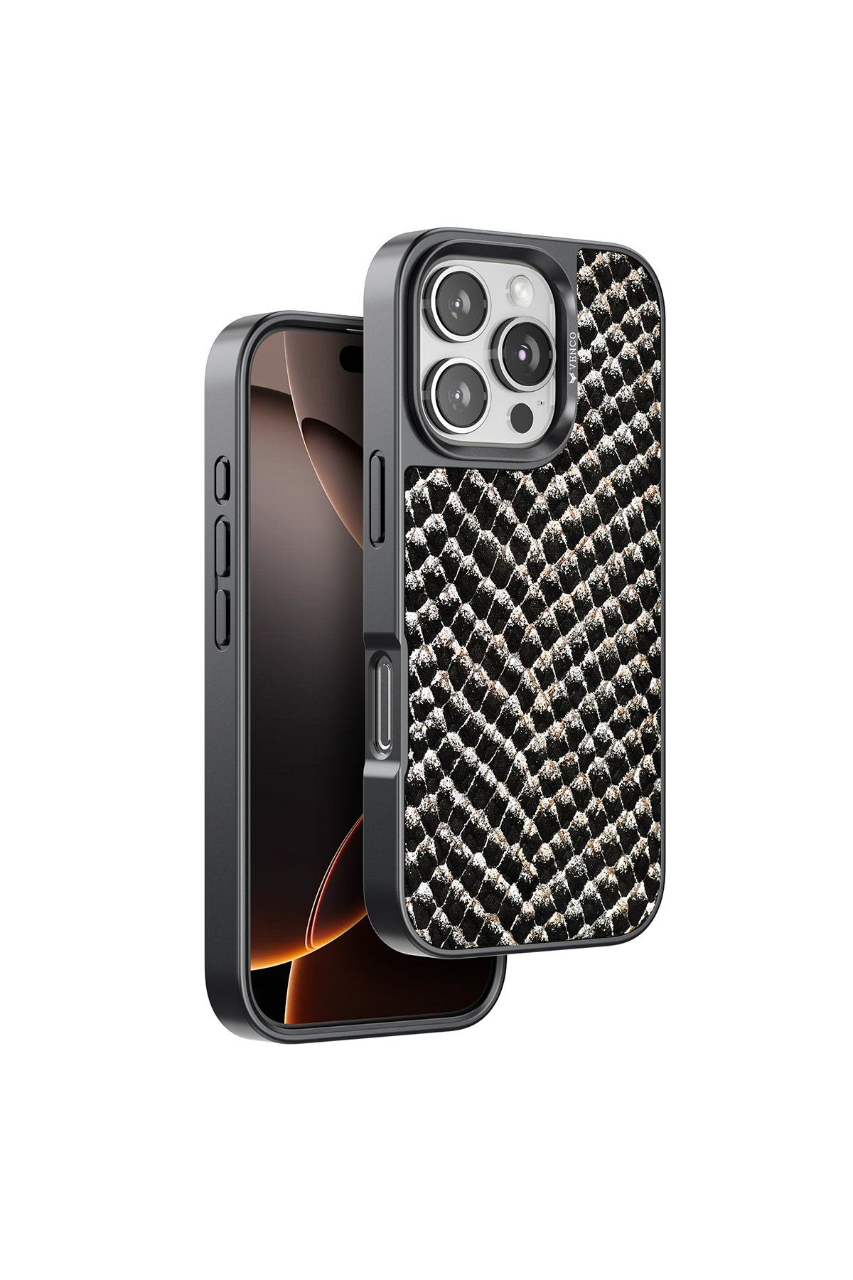 Venco iPhone 16 Pro Cute Desenli Kapak - Siyah