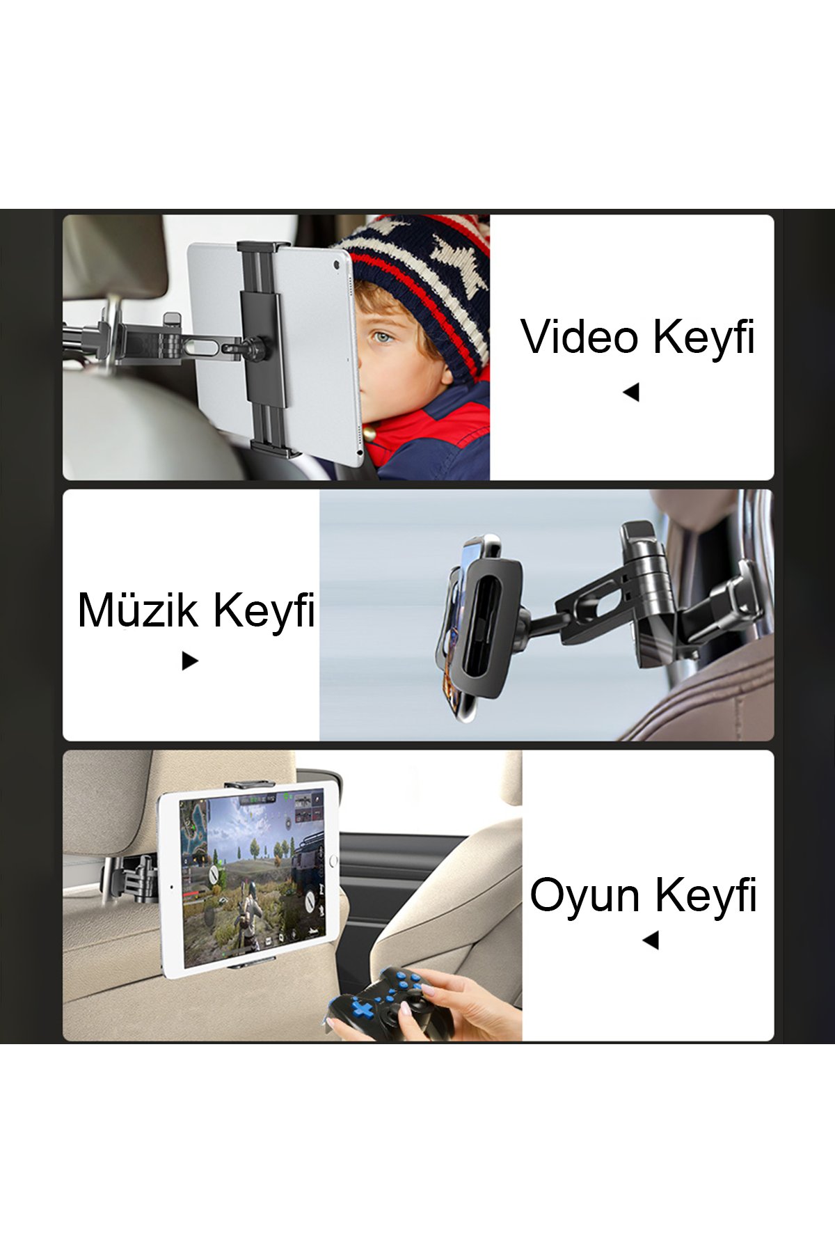 Yesido HB25 3 Adet USB Çıkışlı RGB Kulaklık ve Gamepad Standı - Siyah