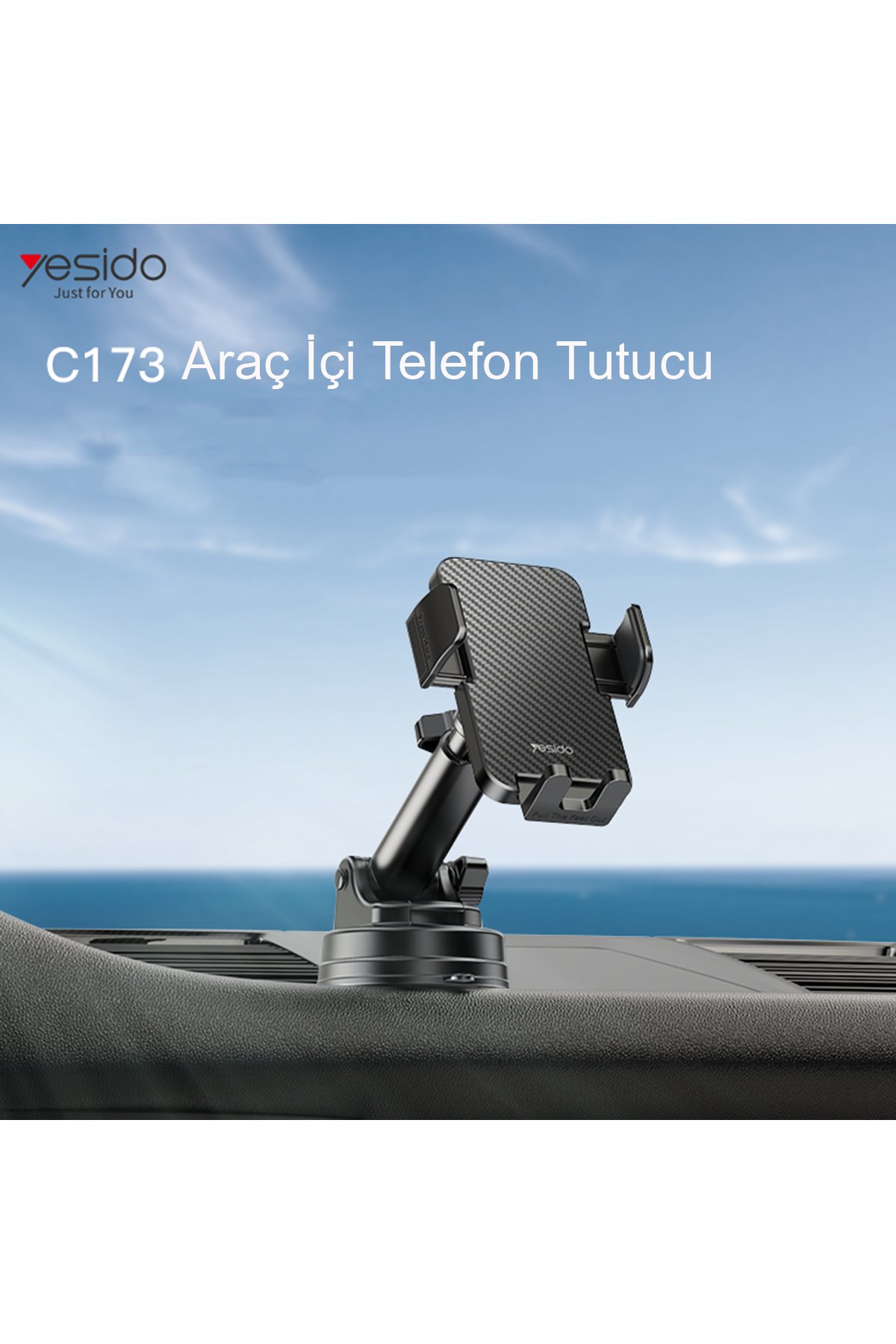 Yesido C294 360 Derece Ayarlanabilir Klipsli Koltuk Arkası Telefon Tablet Tutucu - Siyah
