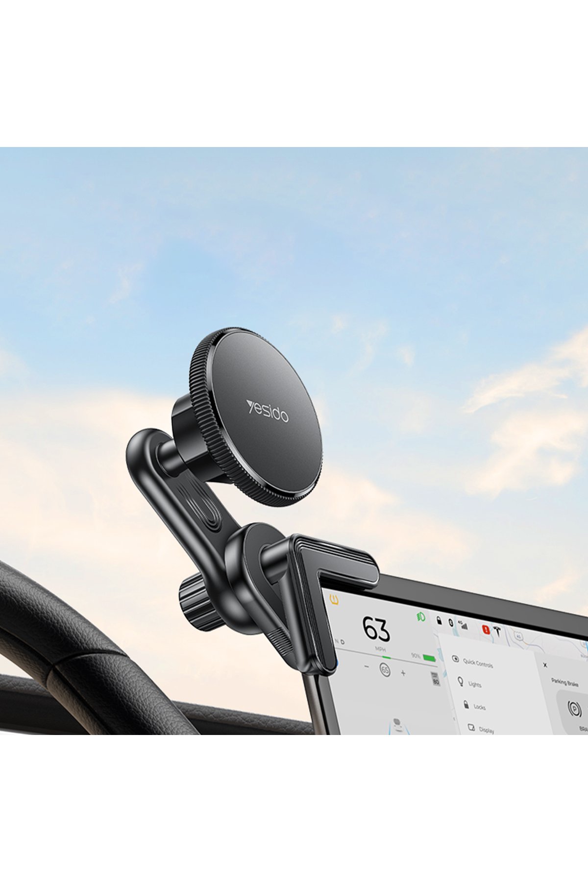 Yesido Y65 1 Adet 100W Type-C ve 1 Adet 18W USB Çıkışlı PD Hızlı Araç Şarj - Siyah