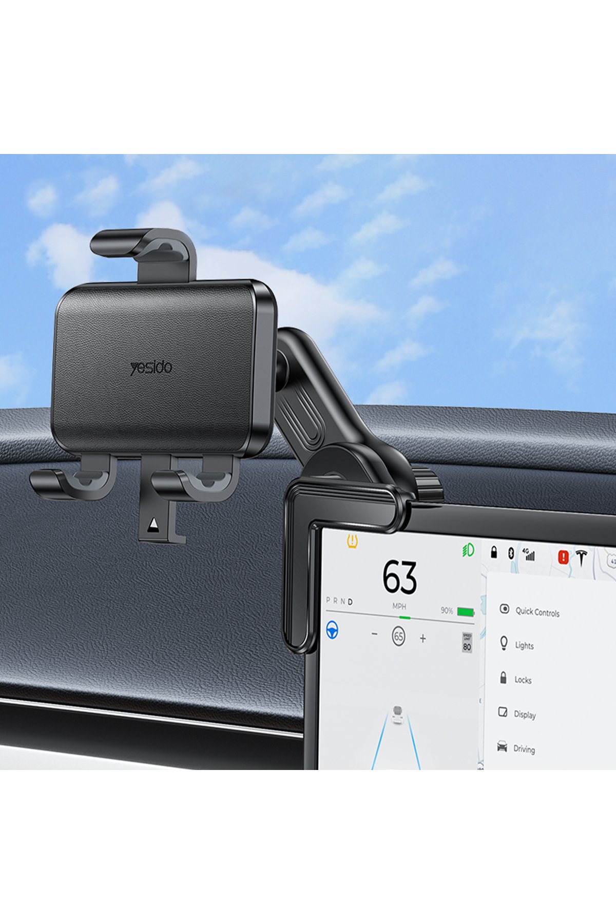 Yesido KM20 2K 4MP Led Aydınlatmalı USB Web Kamera - Siyah