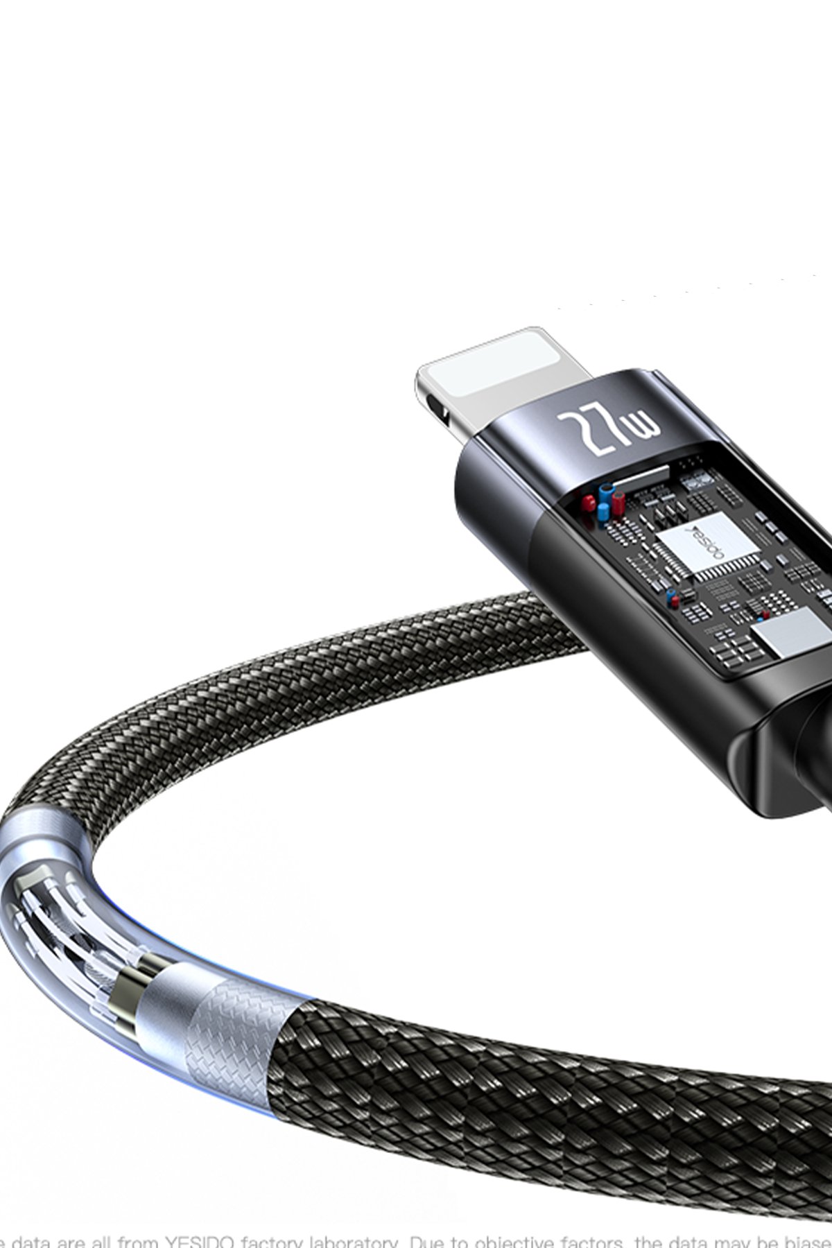 Yesido YC52 1 Adet 30W Type-C 1 Adet 30W Lightning 1 Adet 30W Usb Çıkışlı ve 1M 27W Type-C to Lightning Kablolu PD Şarj Cihazı - Beyaz