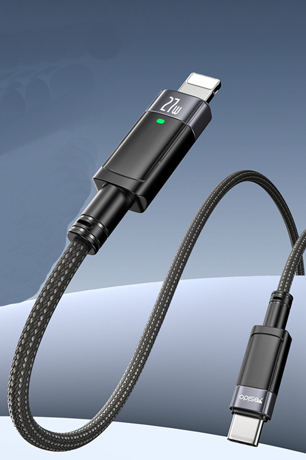 Yesido YC52 1 Adet 30W Type-C 1 Adet 30W Lightning 1 Adet 30W Usb Çıkışlı ve 1M 27W Type-C to Lightning Kablolu PD Şarj Cihazı - Beyaz