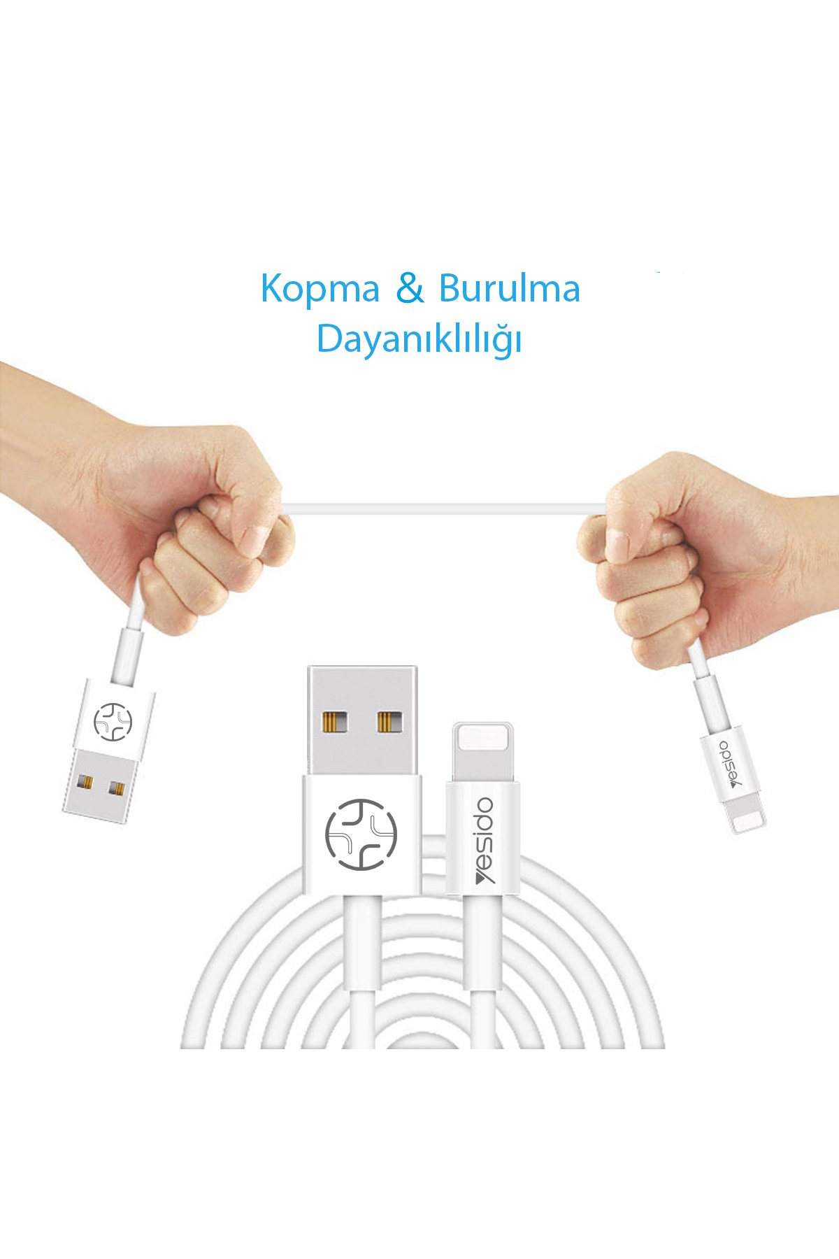Yesido CA158 1.2M 100W Dijital Göstergeli Hasırlı Type-C to Type-C PD Hızlı Şarj Kablosu - Siyah