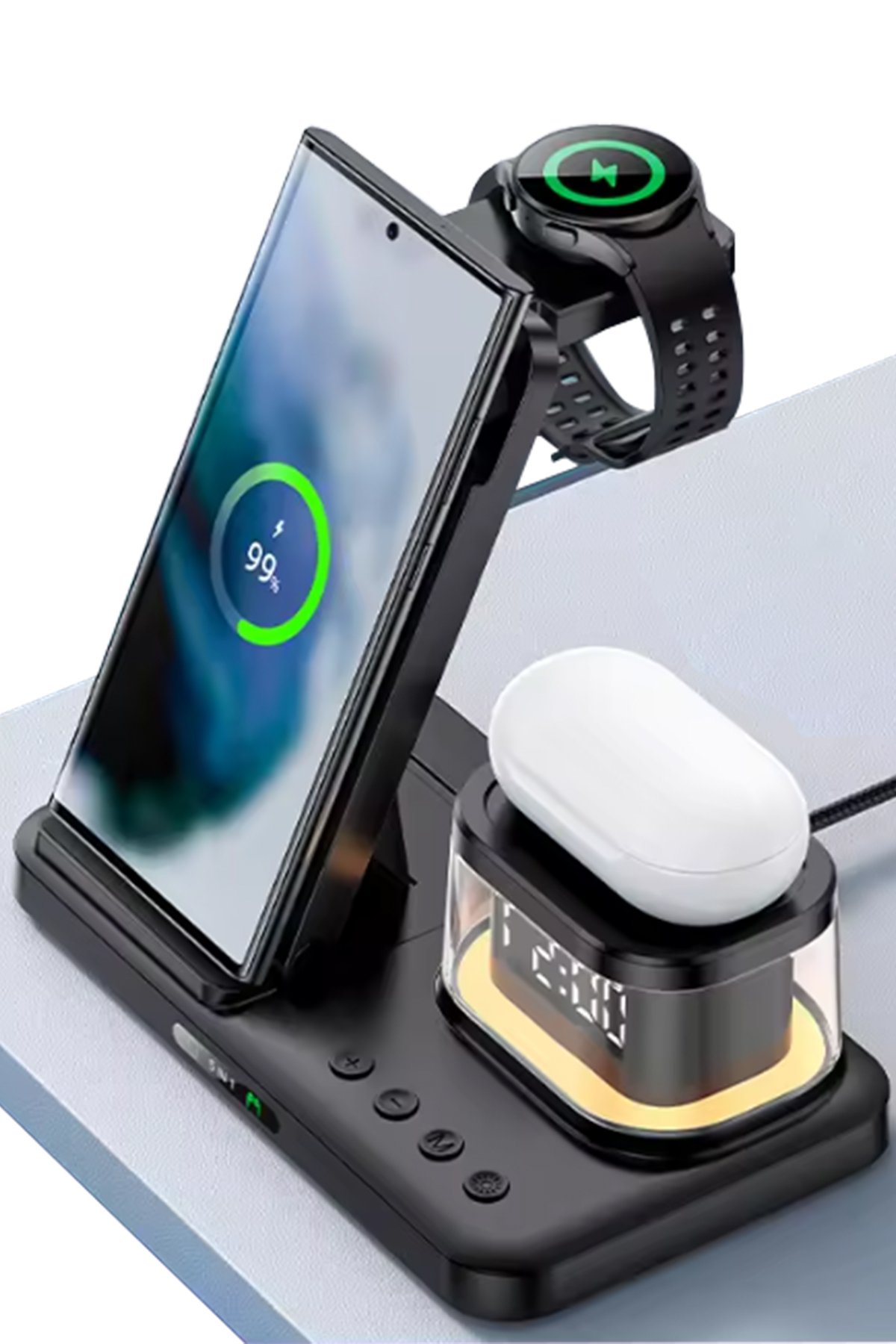 Yesido YF10 Telefon Tutucu Özellikli ve 10W Type-C Çıkışlı Masaüstü 4000 mAh Powerbankli Soğutma Fanı - Siyah