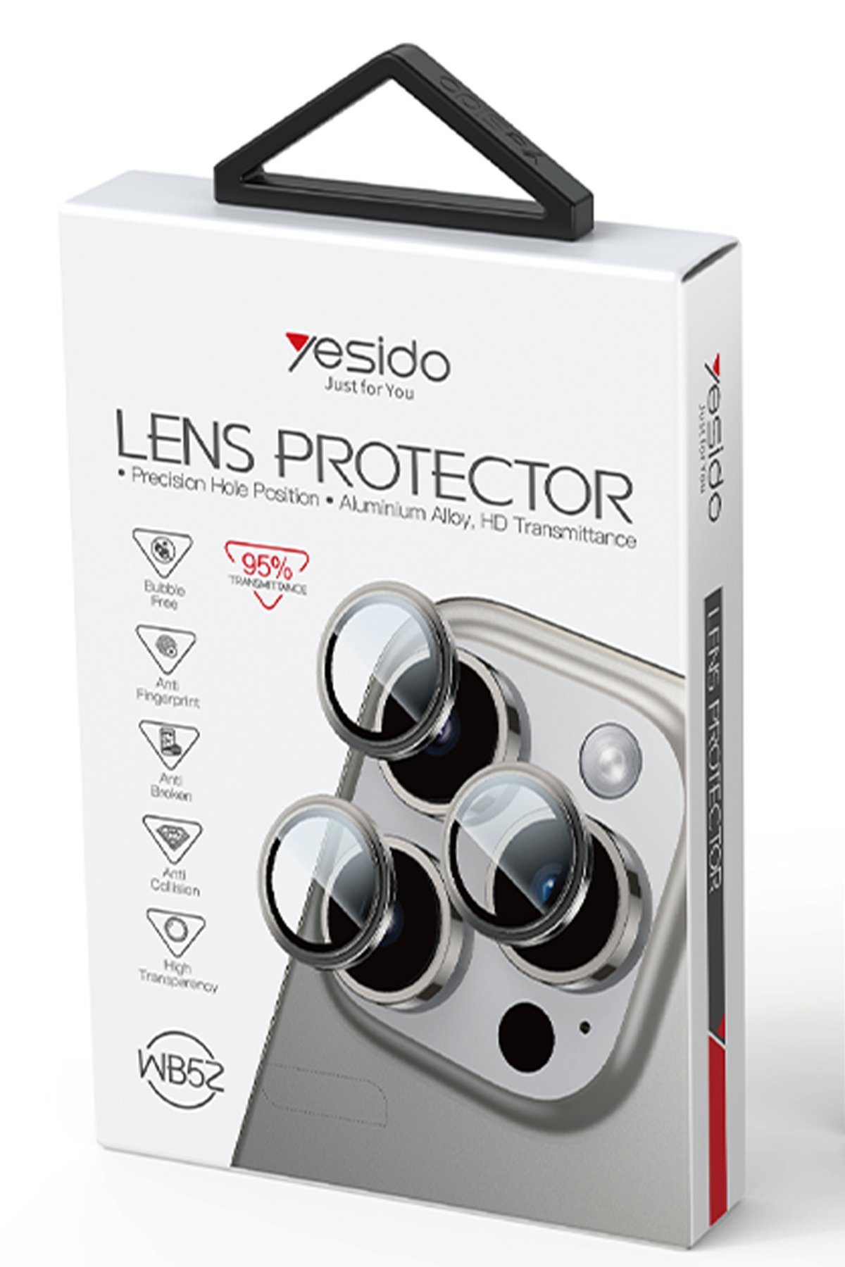 Yesido iPhone 16 Pro Max WB52 Metal Kamera Lens - Siyah